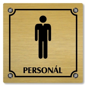WC muži personál, 100x100mm, zlatá, Kansas